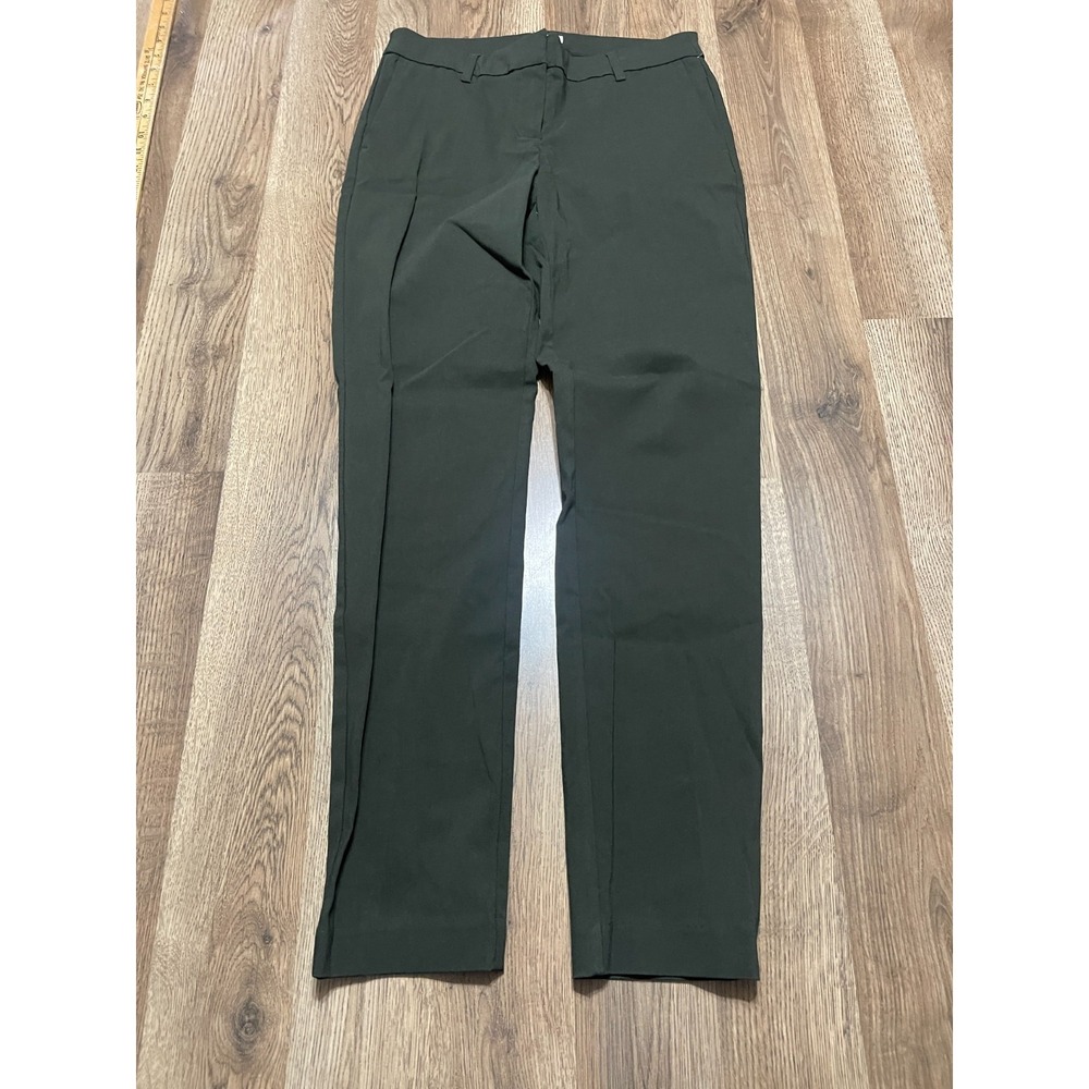 Adrienne Vittadini Pants, Women's Size 8, Green, Chino, Flat Front